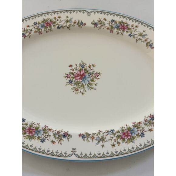 RARE Mikasa Flower Mist Bone China Oval Serving Platter 15” x 10.75” Japan Made - Picture 4 of 10